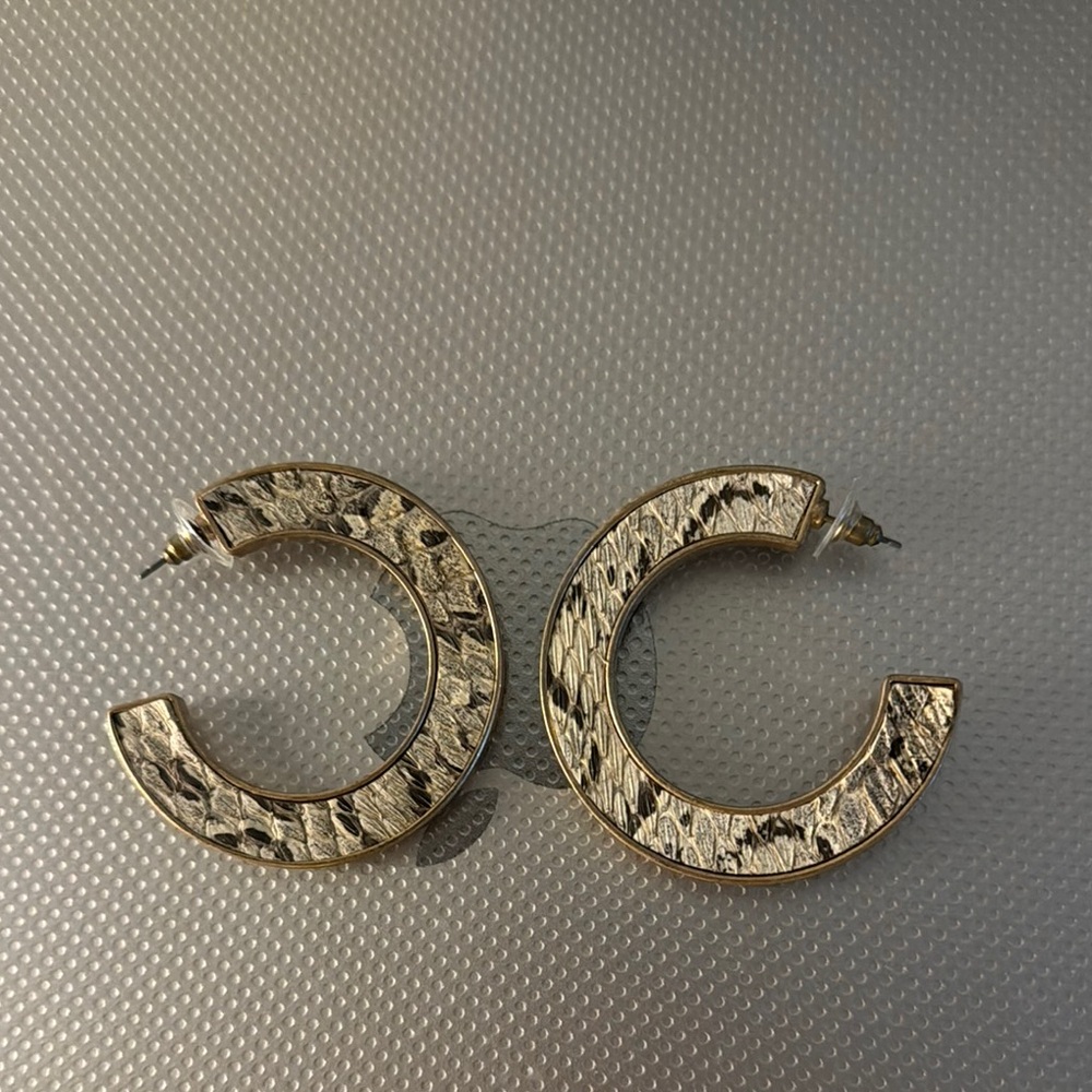Gold and Silver Textured Hoop Earrings
